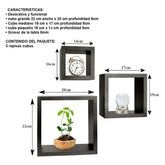 Repisas Cubos Flotantes Set 3 Decoración Moderna Color Mate